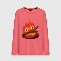 Лонгслив хлопковый мужской Calcifer, цвет: коралловый