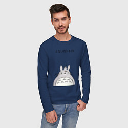 Лонгслив хлопковый мужской Тоторо, цвет: тёмно-синий — фото 2