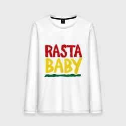 Лонгслив хлопковый мужской Rasta baby, цвет: белый