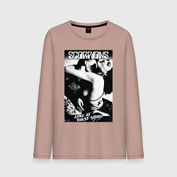 Лонгслив хлопковый мужской Scorpions, цвет: пыльно-розовый