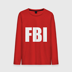 Лонгслив хлопковый мужской FBI, цвет: красный