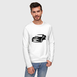Лонгслив хлопковый мужской Chevrolet Z цвета белый — фото 2