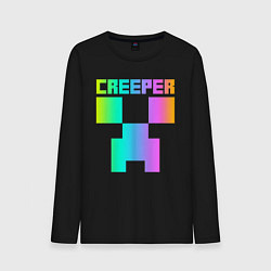 Лонгслив хлопковый мужской MINECRAFT CREEPER, цвет: черный