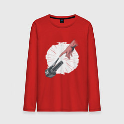 Лонгслив хлопковый мужской Сотворение Адама - Мотоцикл, цвет: красный