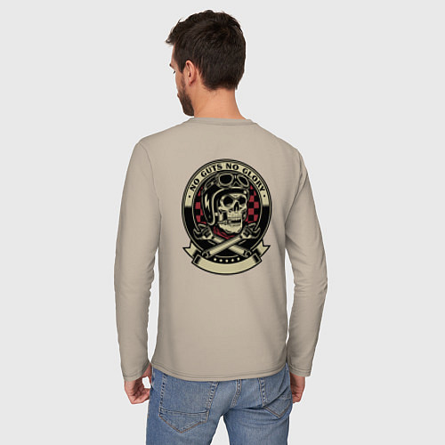 Мужской лонгслив No guts no glory / Миндальный – фото 4