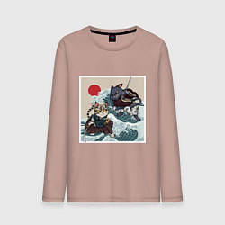 Мужской лонгслив Битва японских котов Z