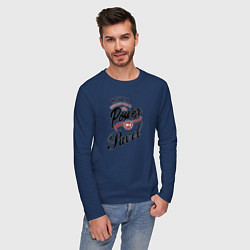 Лонгслив хлопковый мужской Недооценивай силу Павла, цвет: тёмно-синий — фото 2