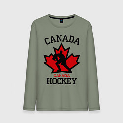 Лонгслив хлопковый мужской Canada Hockey, цвет: авокадо