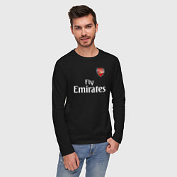 Лонгслив хлопковый мужской ARSENAL, цвет: черный — фото 2