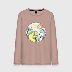 Лонгслив хлопковый мужской Последняя вечеринка, цвет: пыльно-розовый