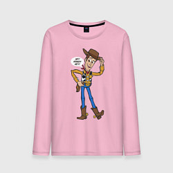Лонгслив хлопковый мужской Woody, цвет: светло-розовый