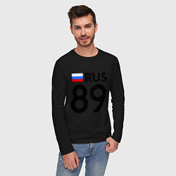 Лонгслив хлопковый мужской RUS 89, цвет: черный — фото 2