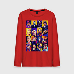 Лонгслив хлопковый мужской Легенды Рэпа, цвет: красный