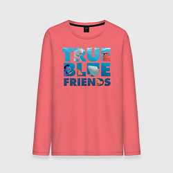 Лонгслив хлопковый мужской True Blue Friends, цвет: коралловый