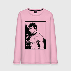 Лонгслив хлопковый мужской StarTrek Spock Z, цвет: светло-розовый