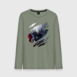 Лонгслив хлопковый мужской Кен Канеки, цвет: авокадо