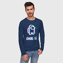 Лонгслив хлопковый мужской Among us, цвет: тёмно-синий — фото 2