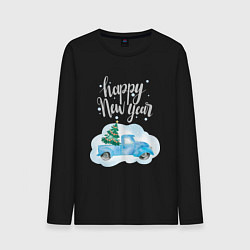 Мужской лонгслив Новогодняя машина
