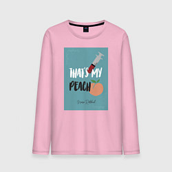 Лонгслив хлопковый мужской Thats my peach, цвет: светло-розовый