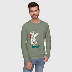 Лонгслив хлопковый мужской Bugs Bunny, цвет: авокадо — фото 2