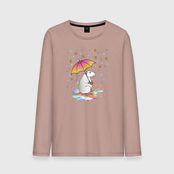 Мужской лонгслив Крыса под зонтиком