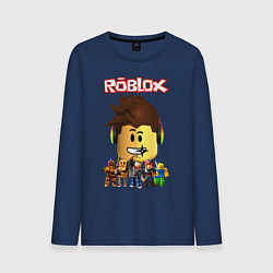 Лонгслив хлопковый мужской ROBLOX, цвет: тёмно-синий