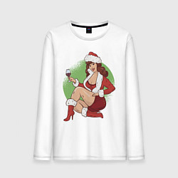 Мужской лонгслив Pin Up Girl Christmas