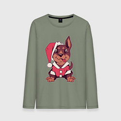 Мужской лонгслив Рождественский пёсик