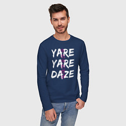 Лонгслив хлопковый мужской YARE YARE DAZE, цвет: тёмно-синий — фото 2
