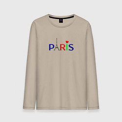 Лонгслив хлопковый мужской Paris, цвет: миндальный