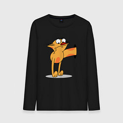 Лонгслив хлопковый мужской Котопес, цвет: черный