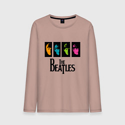 Лонгслив хлопковый мужской Всемирный день The Beatles, цвет: пыльно-розовый