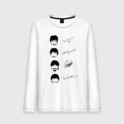 Лонгслив хлопковый мужской The Beatles автографы, цвет: белый