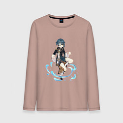 Лонгслив хлопковый мужской Син Цю,, цвет: пыльно-розовый