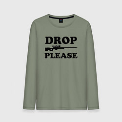 Лонгслив хлопковый мужской Drop Please, цвет: авокадо
