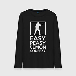 Лонгслив хлопковый мужской Изи пизи лемон сквизи CS GO, цвет: черный