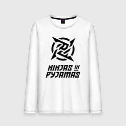 Лонгслив хлопковый мужской NiP Ninja in Pijamas 202122, цвет: белый