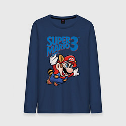Лонгслив хлопковый мужской Mario 3, цвет: тёмно-синий