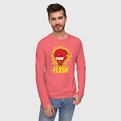 Лонгслив хлопковый мужской The Flash, цвет: коралловый — фото 2