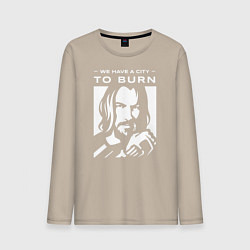 Лонгслив хлопковый мужской WE HAVE A CITY TO BURN, цвет: миндальный