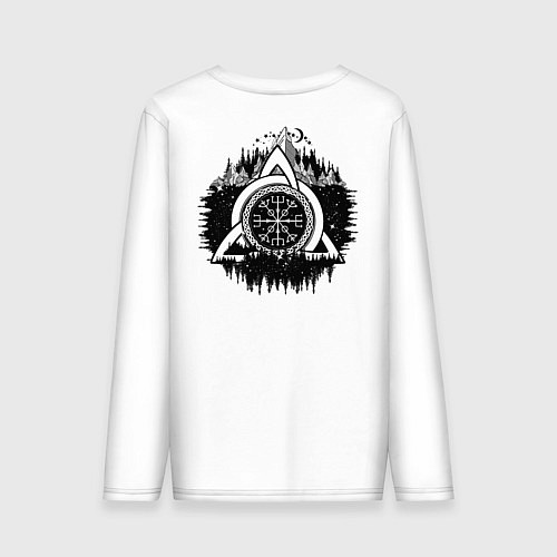 Мужской лонгслив Вегвизир Рунический Компас / Белый – фото 2