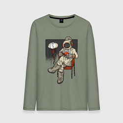 Мужской лонгслив Читающий книгу водолаз