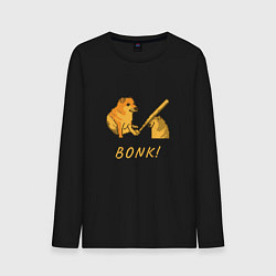 Лонгслив хлопковый мужской Doge Bonk go to horny jail, цвет: черный
