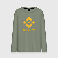 Лонгслив хлопковый мужской BINANCE БИНАНС БИРЖА, цвет: авокадо