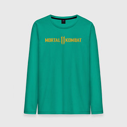 Лонгслив хлопковый мужской Мортал Комбат лого цвета зеленый — фото 1