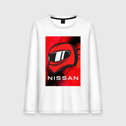 Лонгслив хлопковый мужской Nissan - Paint цвета белый — фото 1