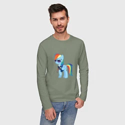 Лонгслив хлопковый мужской Pony - Rainbow Dash, цвет: авокадо — фото 2