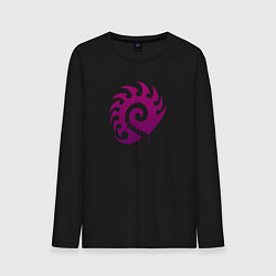 Лонгслив хлопковый мужской Zerg logo Purple, цвет: черный