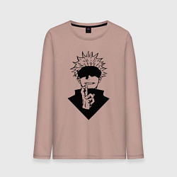 Лонгслив хлопковый мужской Магическая битва, цвет: пыльно-розовый