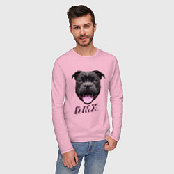 Лонгслив хлопковый мужской DMX Low Poly Boomer Dog, цвет: светло-розовый — фото 2